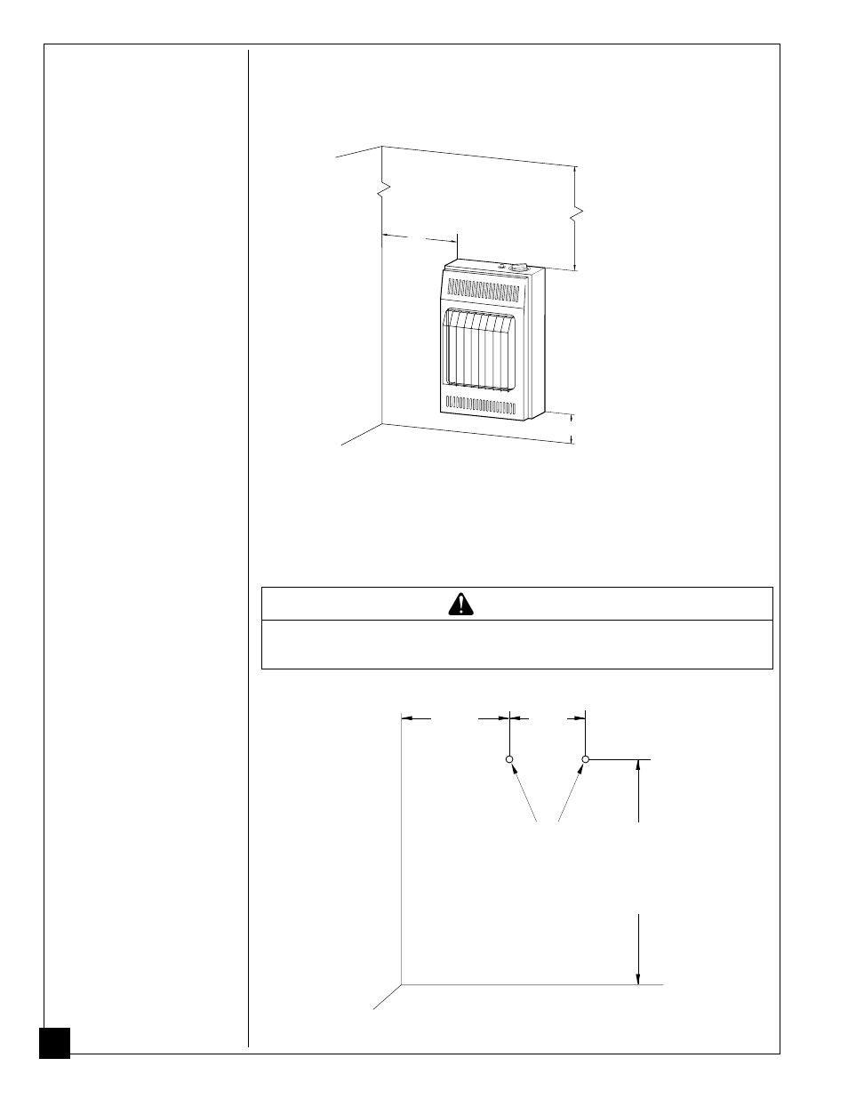 Installing to wall, Warning | Desa CGP11A User Manual | Page 10 / 28