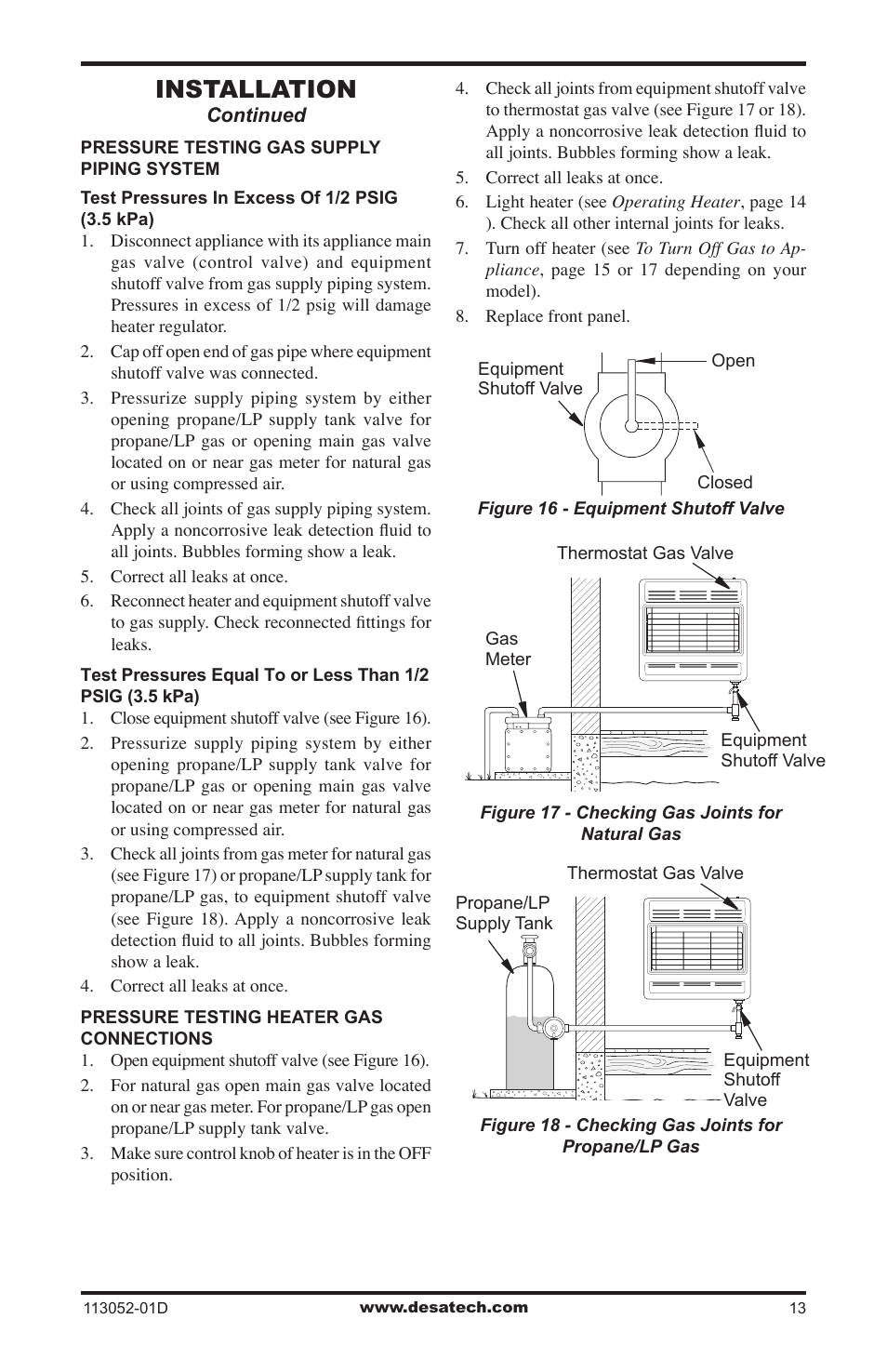Installation | Desa VP26TA VN30A User Manual | Page 13 / 36