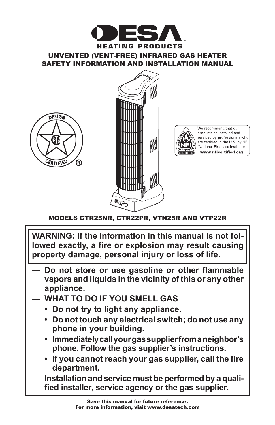 Desa VTN25R  ES User Manual | 48 pages