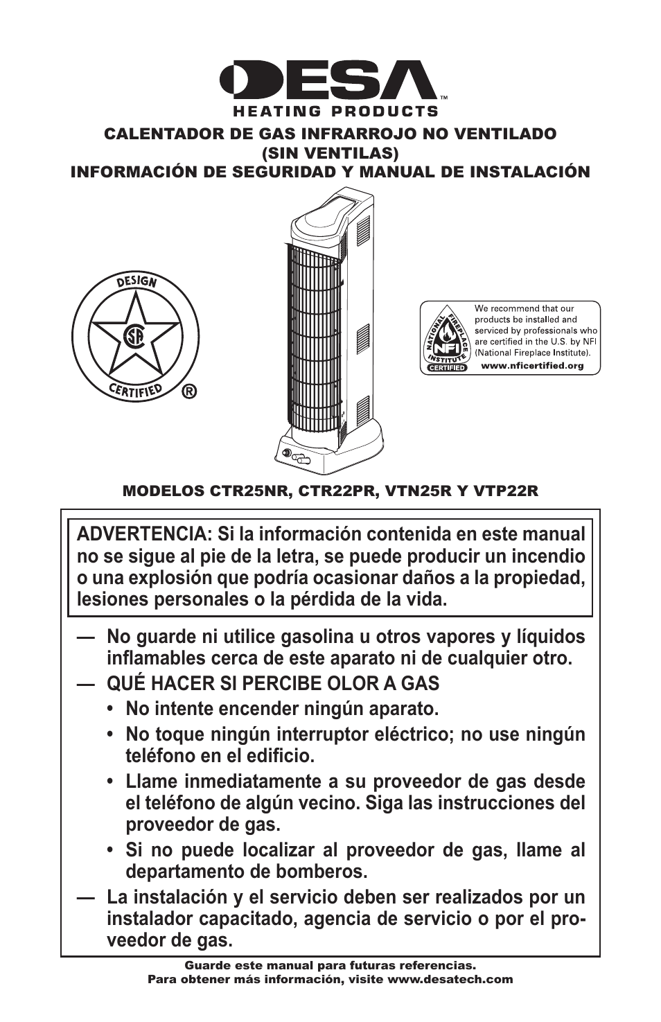 Desa VTN25R  ES User Manual | Page 25 / 48