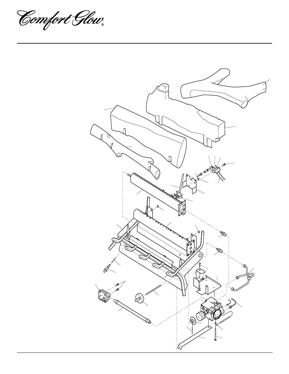 Unvented natural gas log heater, Illustrated parts breakdown, Cgg3324nt | Thermostat-controlled model | Desa CGG2618N User Manual | Page 26 / 28