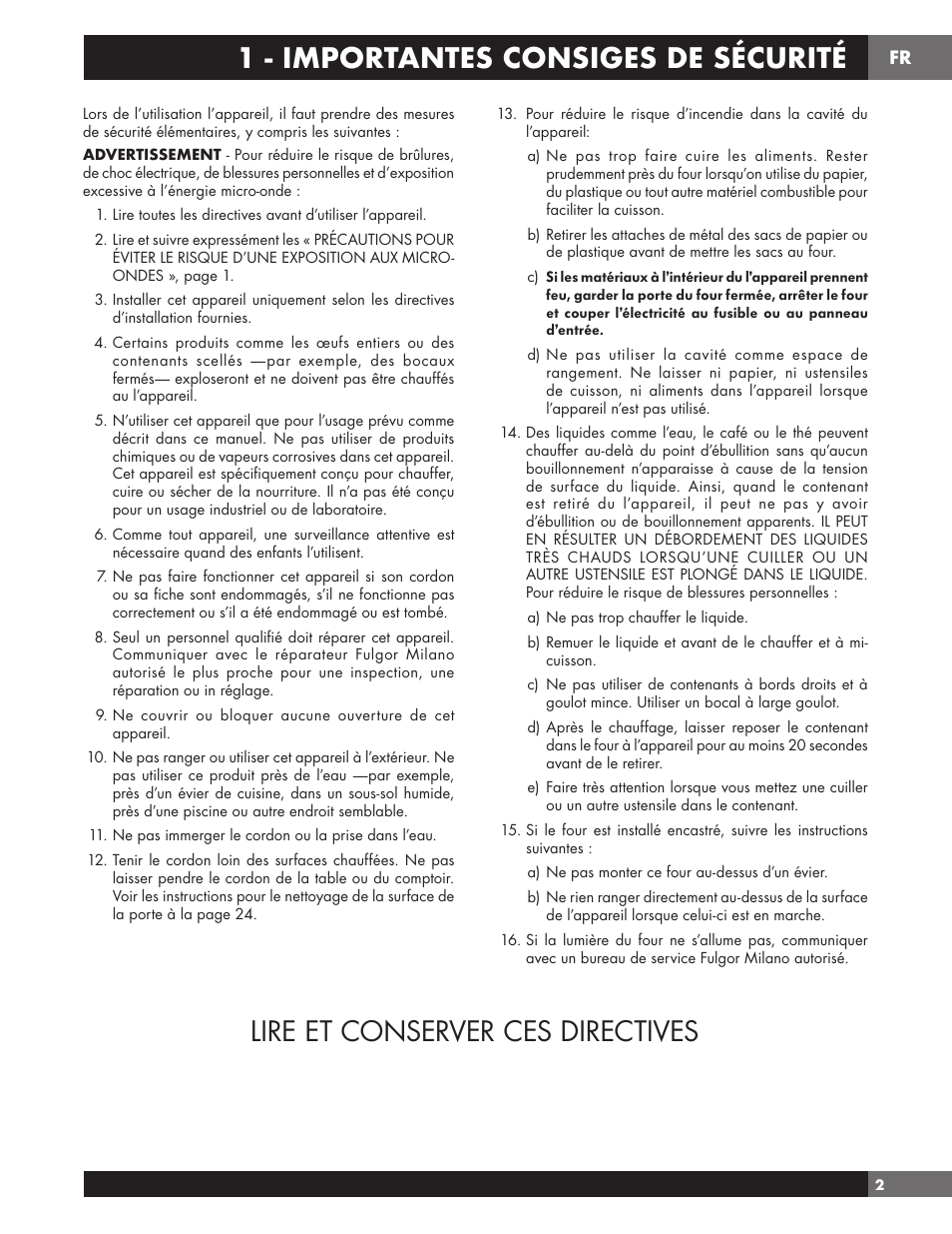 Fulgor Milano 24 Inch Countertop Microwave Oven Use and Care Manual User Manual | Page 29 / 56