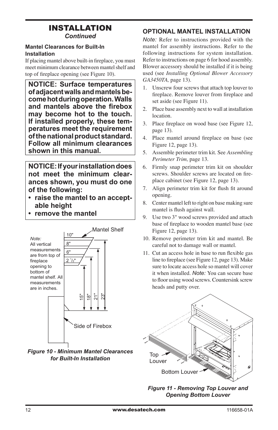 Installation | Desa CDCFNRA User Manual | Page 12 / 40