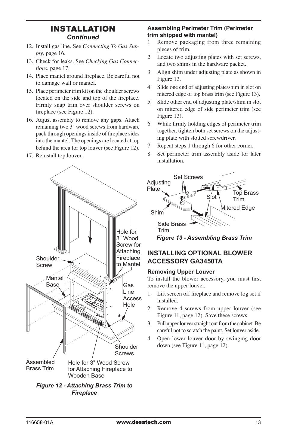 Installation | Desa CDCFNRA User Manual | Page 13 / 40