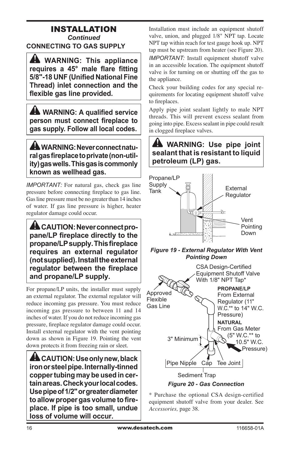 Installation | Desa CDCFNRA User Manual | Page 16 / 40