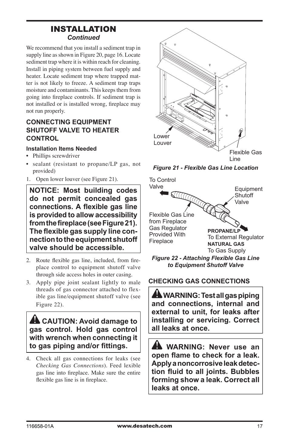 Installation | Desa CDCFNRA User Manual | Page 17 / 40
