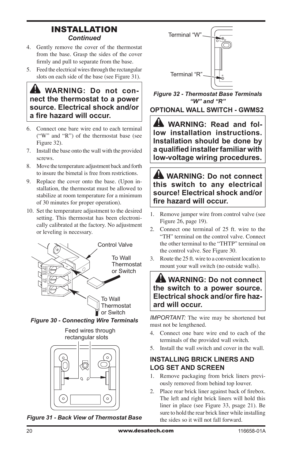 Installation | Desa CDCFNRA User Manual | Page 20 / 40