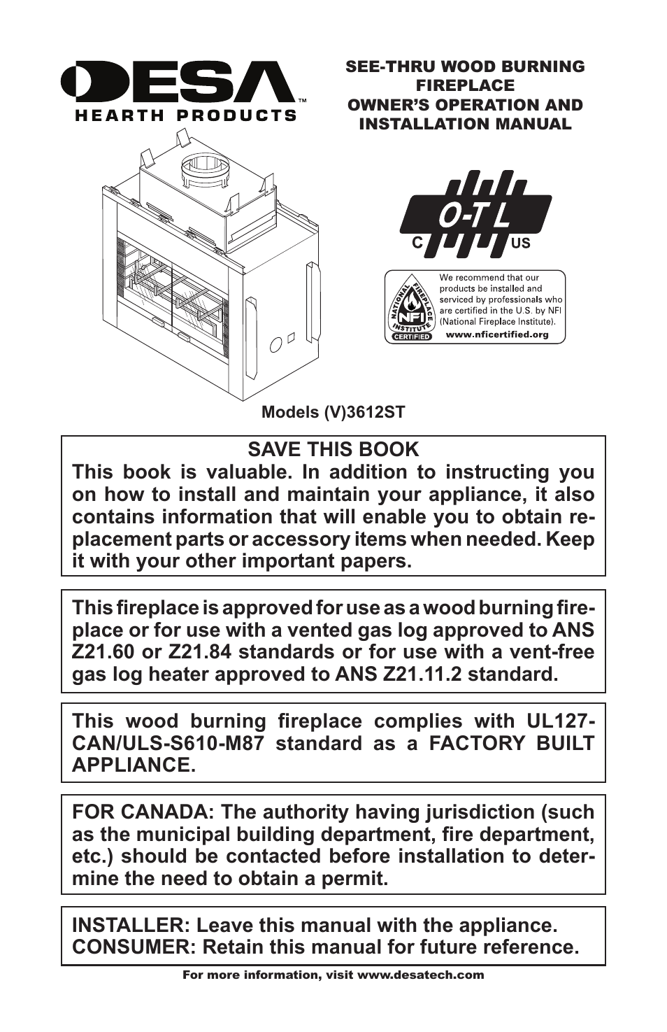 Desa (V)3612ST User Manual | 16 pages