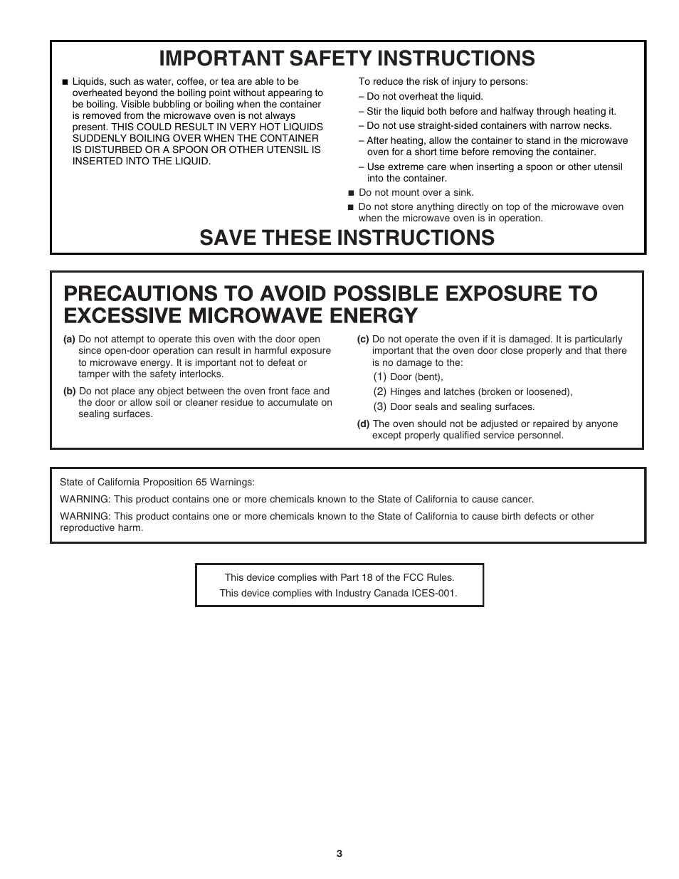 JennAir Stainless Steel Series 25 Inch Countertop Convection Microwave Oven Use and Care Guide User Manual | Page 3 / 48