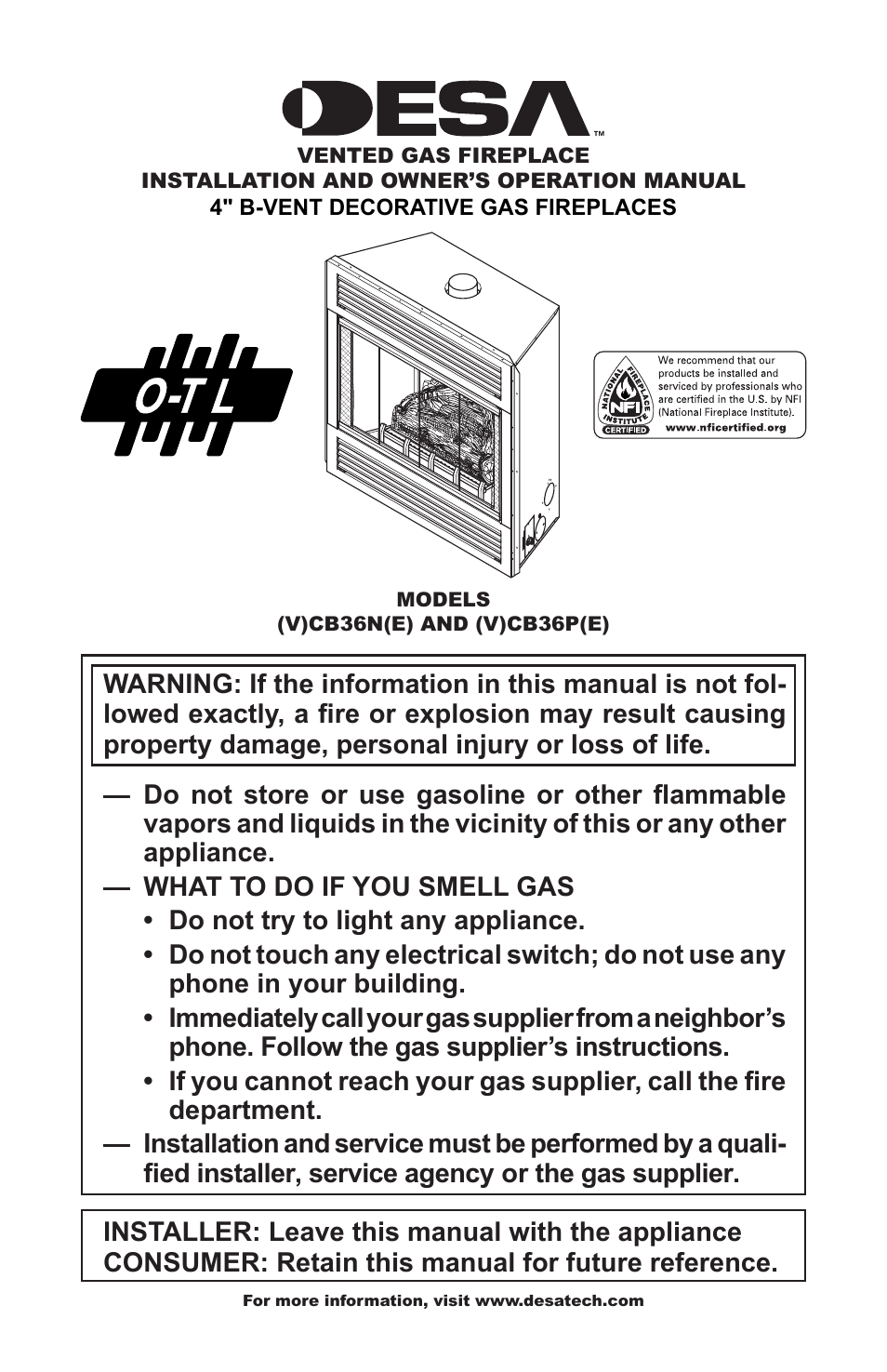 Desa (V)CB36N(E) User Manual | 36 pages