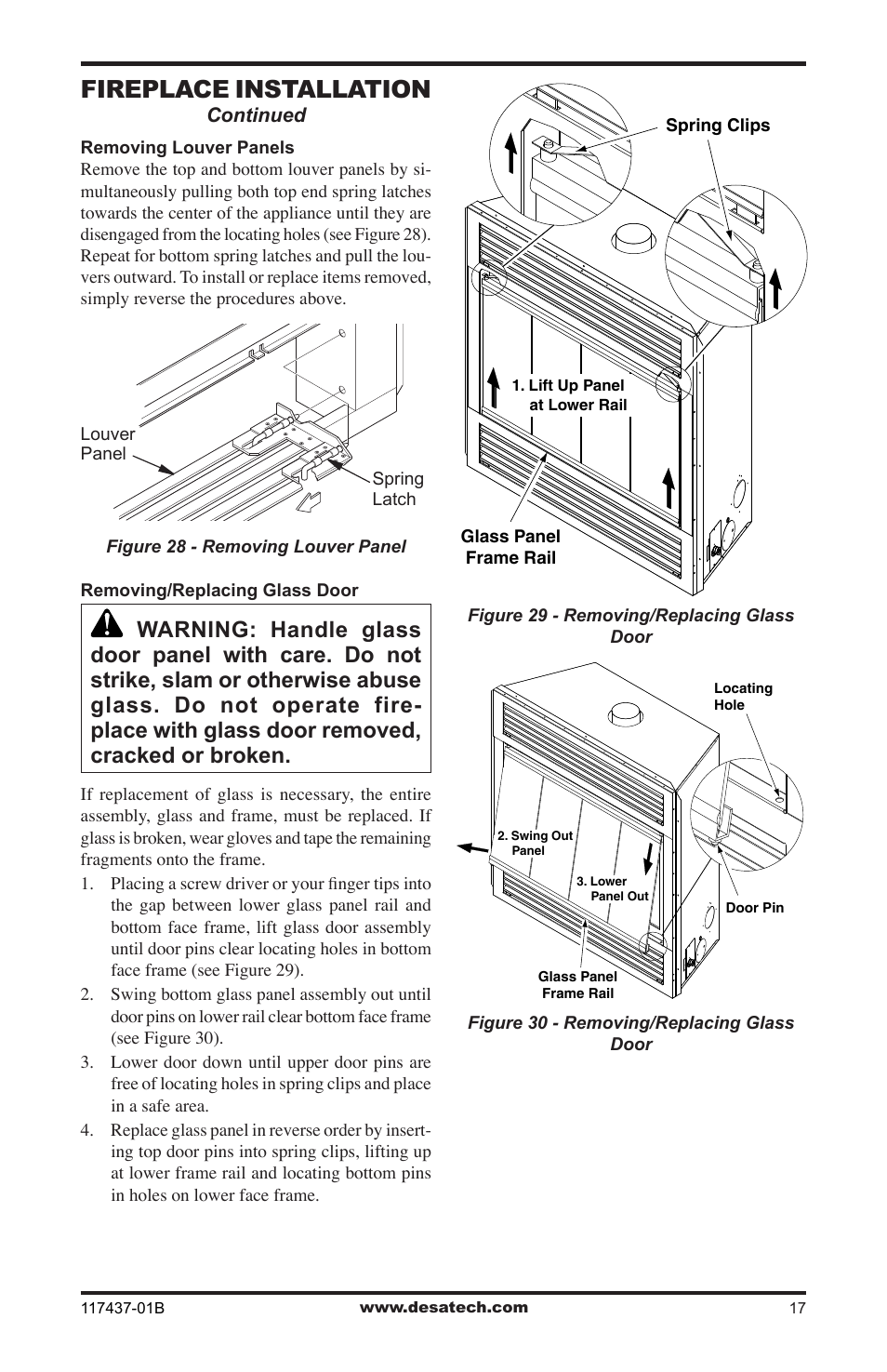 Fireplace installation | Desa (V)CB36N(E) User Manual | Page 17 / 36