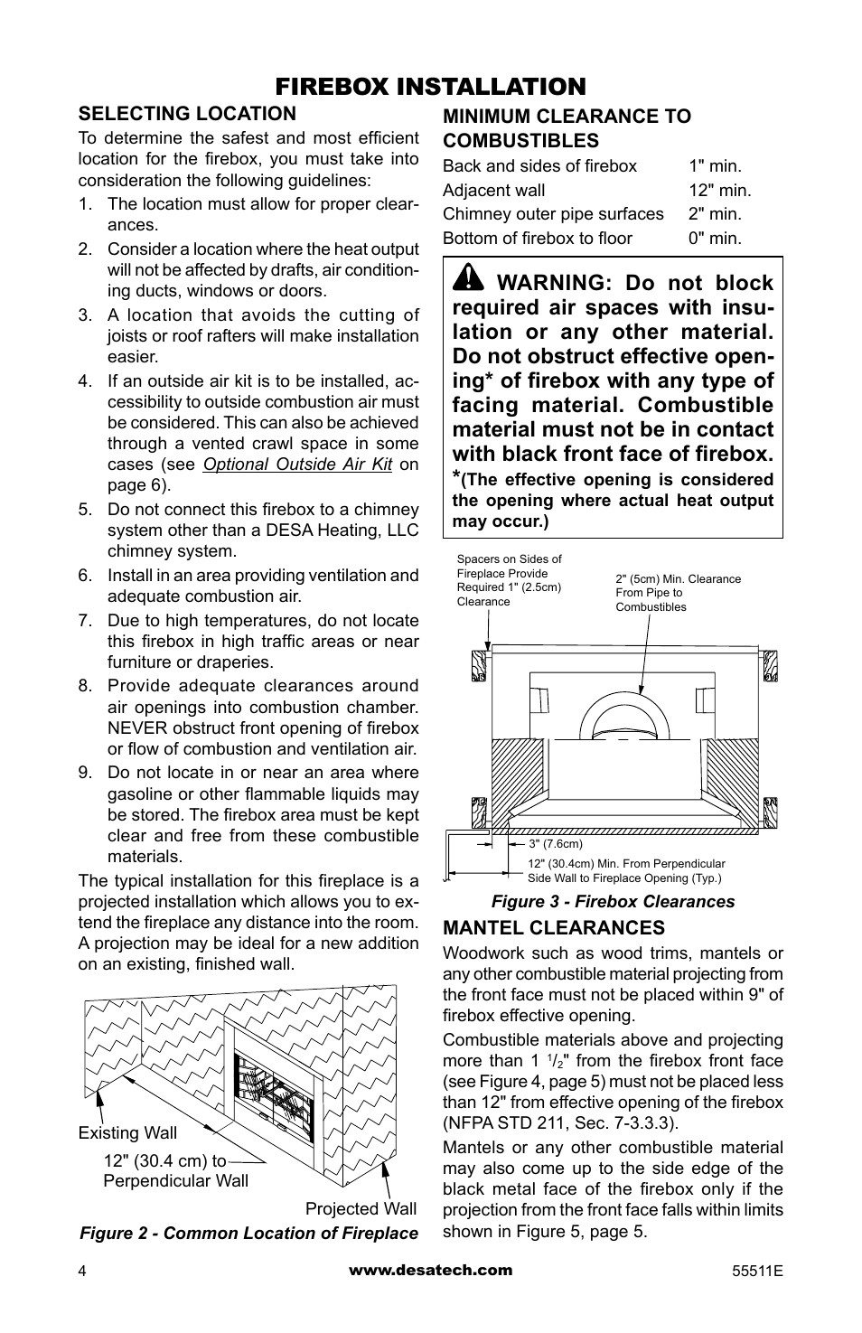 Firebox installation | Desa (V)368ST User Manual | Page 4 / 16