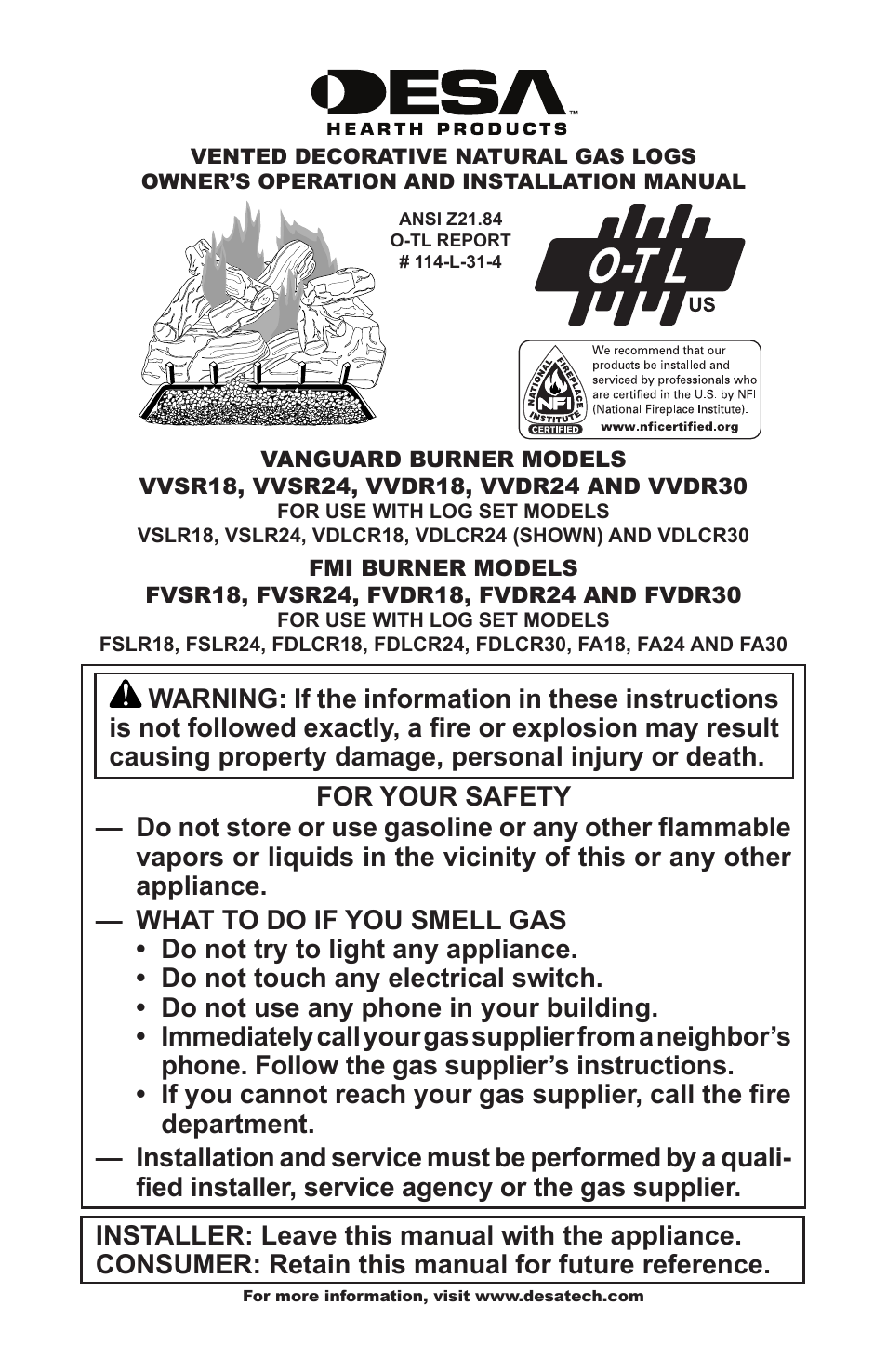 Desa VVDR24 User Manual | 28 pages