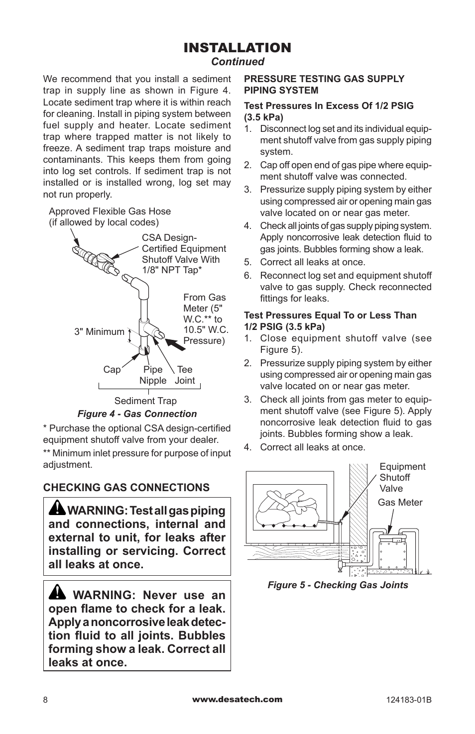Installation | Desa VVDR24 User Manual | Page 8 / 28
