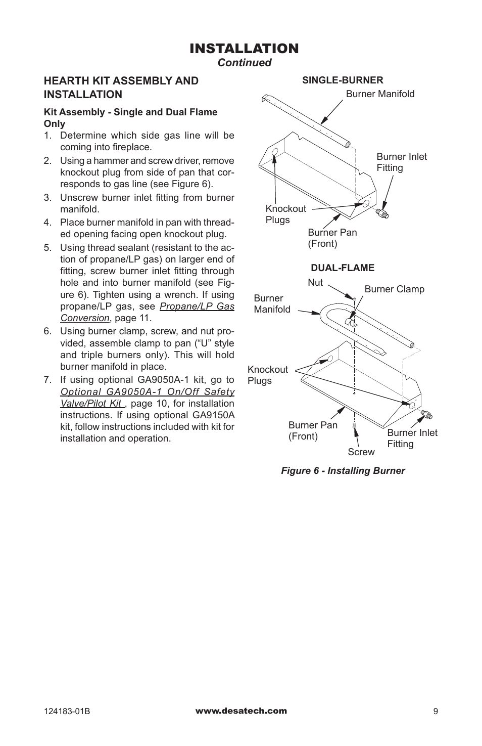 Installation | Desa VVDR24 User Manual | Page 9 / 28