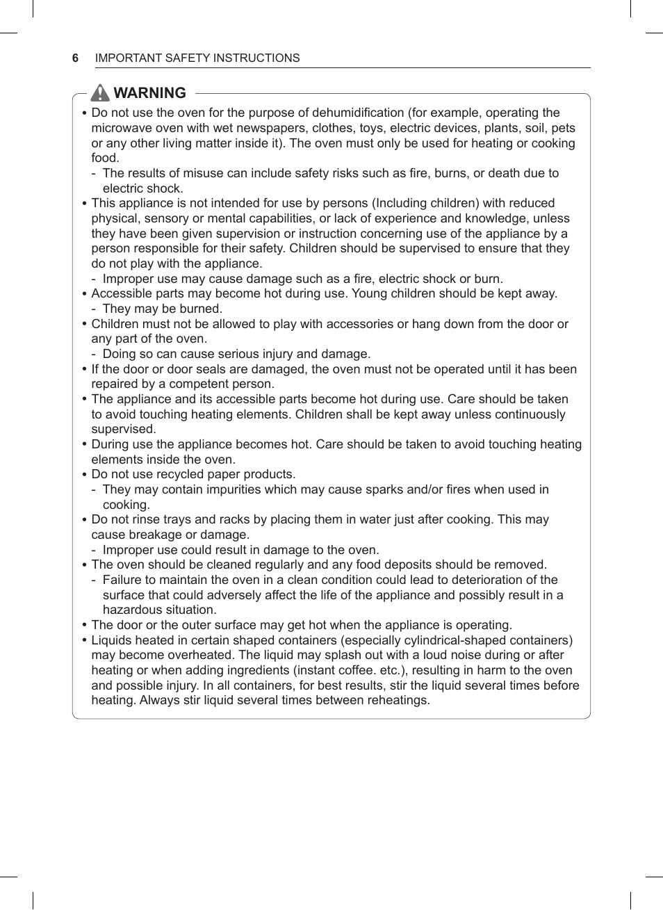 LG 1.5 cu. ft. Countertop Microwave User Manual User Manual | Page 6 / 64