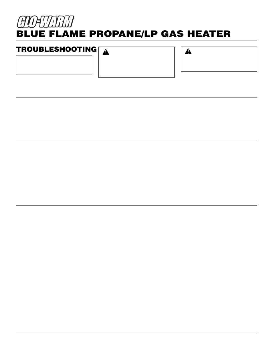 Blue flame propane/lp gas heater, Troubleshooting | Desa FGHS30LPB User Manual | Page 14 / 22