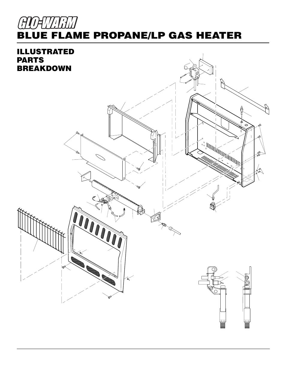 Blue flame propane/lp gas heater, Illustrated parts breakdown, Thermostat model fghs30lpb | Desa FGHS30LPB User Manual | Page 18 / 22
