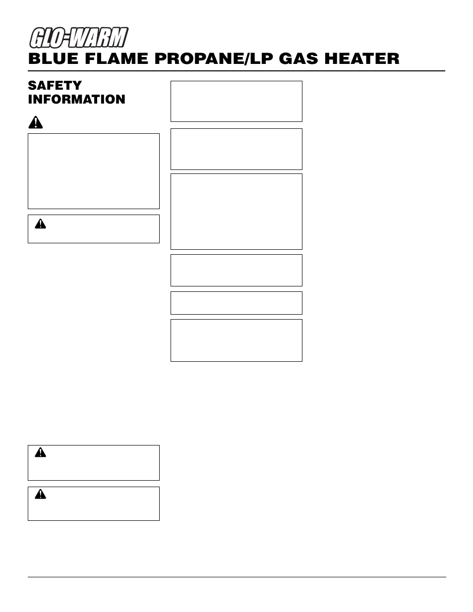 Blue flame propane/lp gas heater, Safety information | Desa FGHS30LPB User Manual | Page 2 / 22