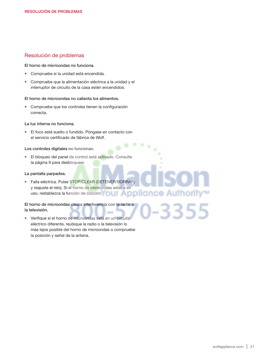 Wolf 2.0 cu. ft. Countertop Microwave Oven Use and Care Guide User Manual | Page 43 / 68