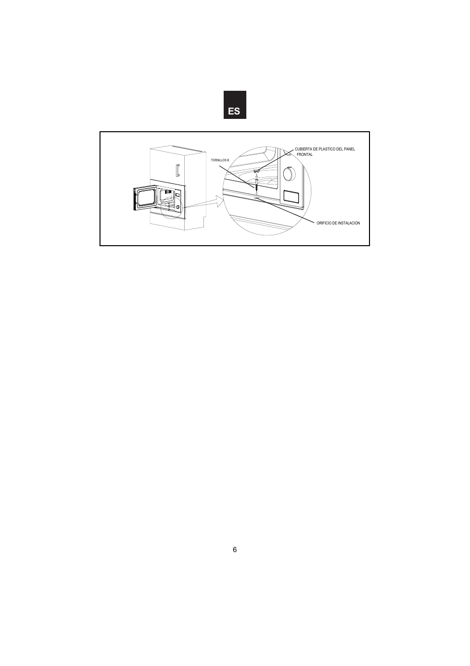 Abra la puerta. fije el horno a la cab | Smeg 24 Inch Built-In Microwave Oven Installation Manual User Manual | Page 6 / 12