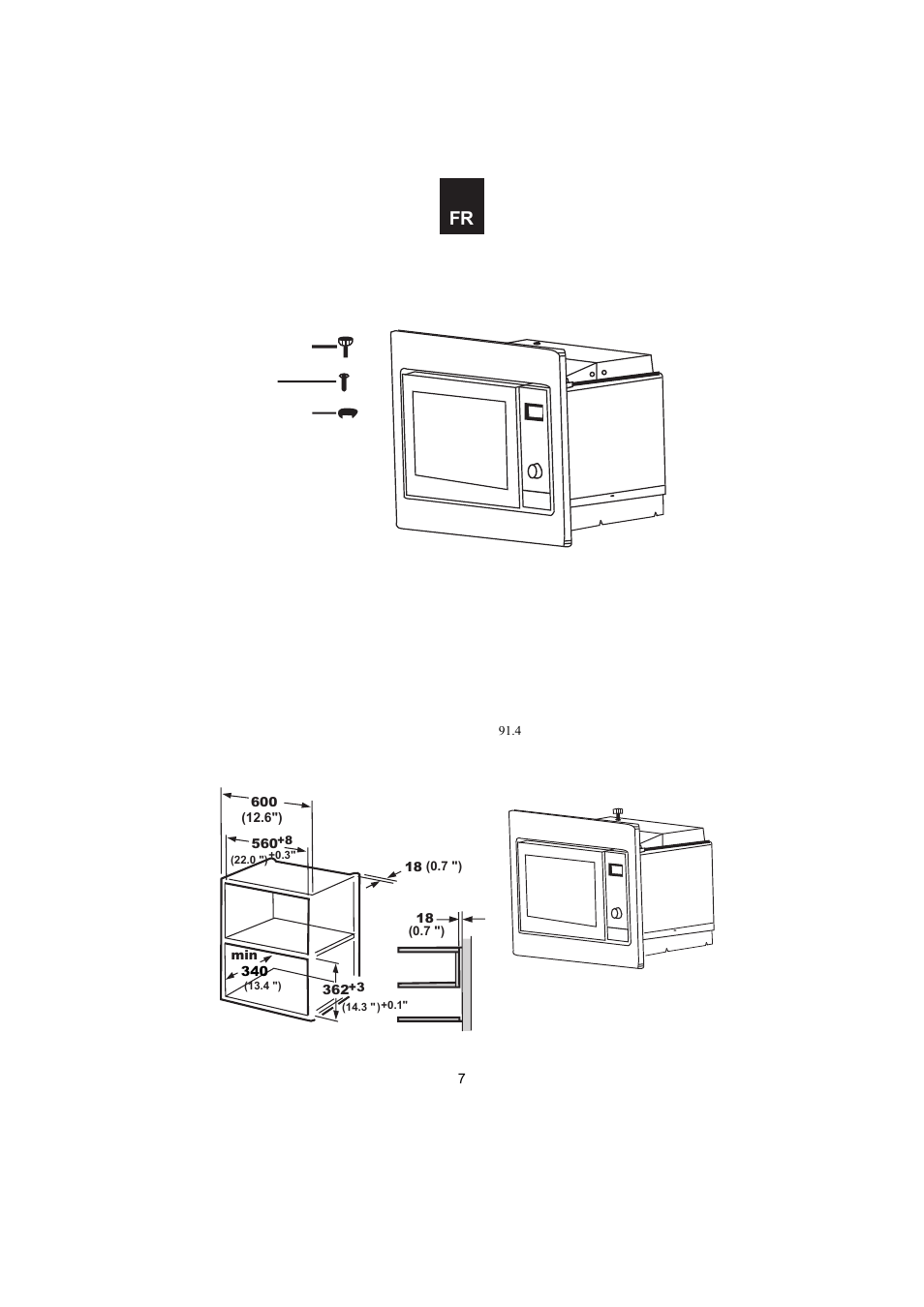 Instructions d’installation, Remarques importantes | Smeg 24 Inch Built-In Microwave Oven Installation Manual User Manual | Page 7 / 12