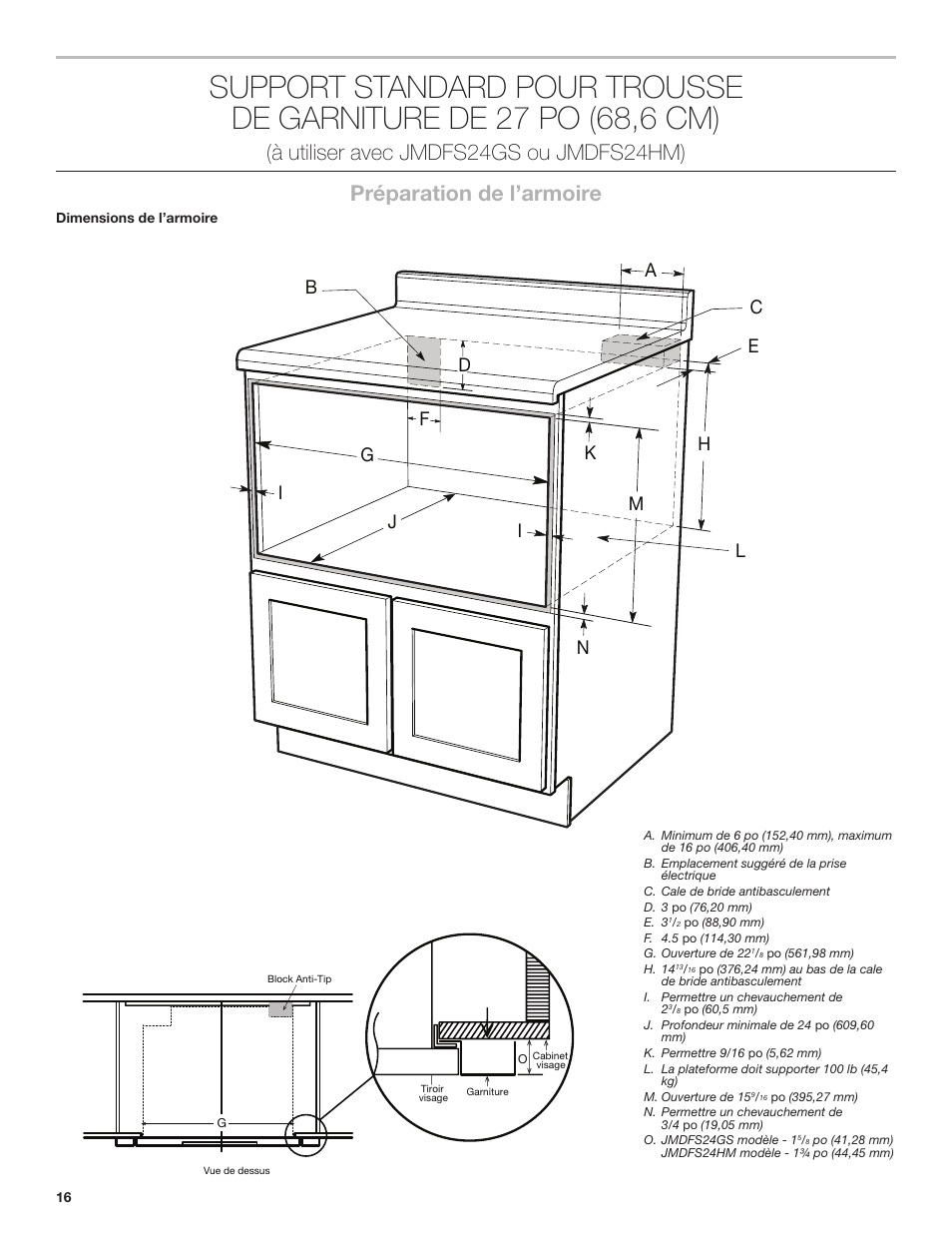 JennAir Noir 24 Inch Undercounter Microwave Oven Installation Guide User Manual | Page 16 / 20
