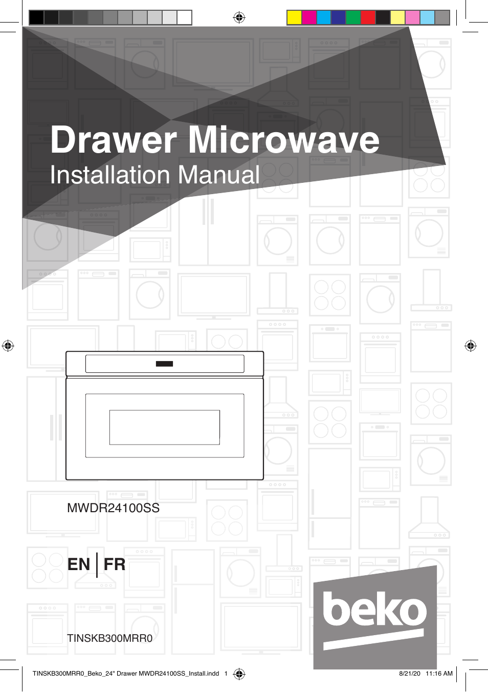 Beko 24 Inch Built-in Microwave Drawer Installation Guide User Manual | 16 pages