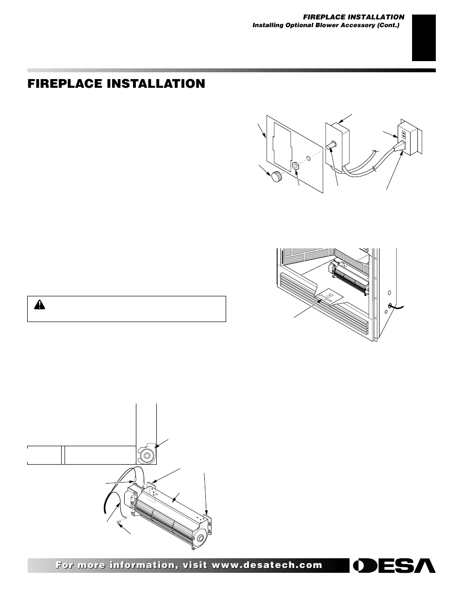 Fireplace installation, Continued | Desa V)V36EN User Manual | Page 17 / 40