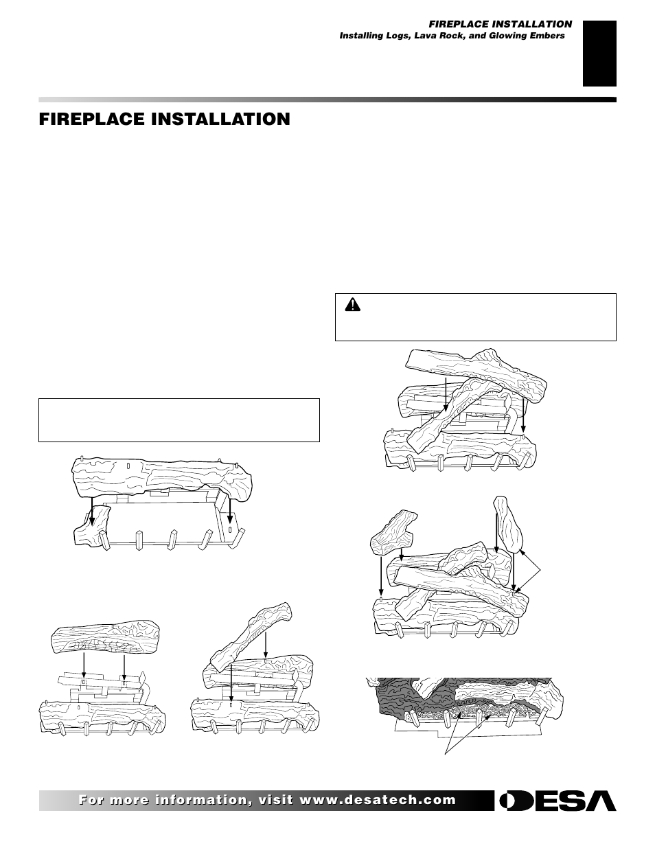 Fireplace installation | Desa V)V36EN User Manual | Page 23 / 40