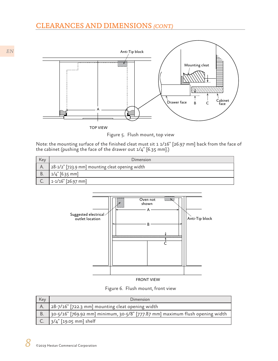 Clearances and dimensions | Hestan 30 Inch Drawer Microwave Installation Manual User Manual | Page 10 / 28