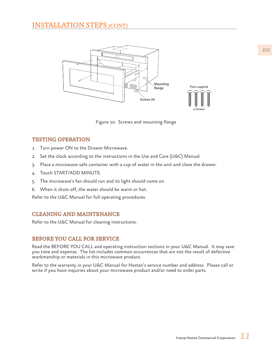 Installation steps | Hestan 30 Inch Drawer Microwave Installation Manual User Manual | Page 13 / 28