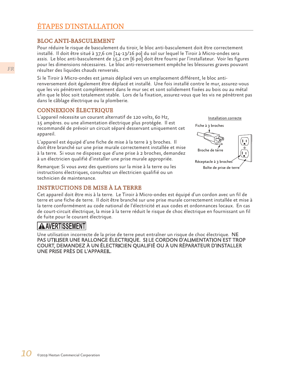 Étapes d'installation | Hestan 30 Inch Drawer Microwave Installation Manual User Manual | Page 24 / 28