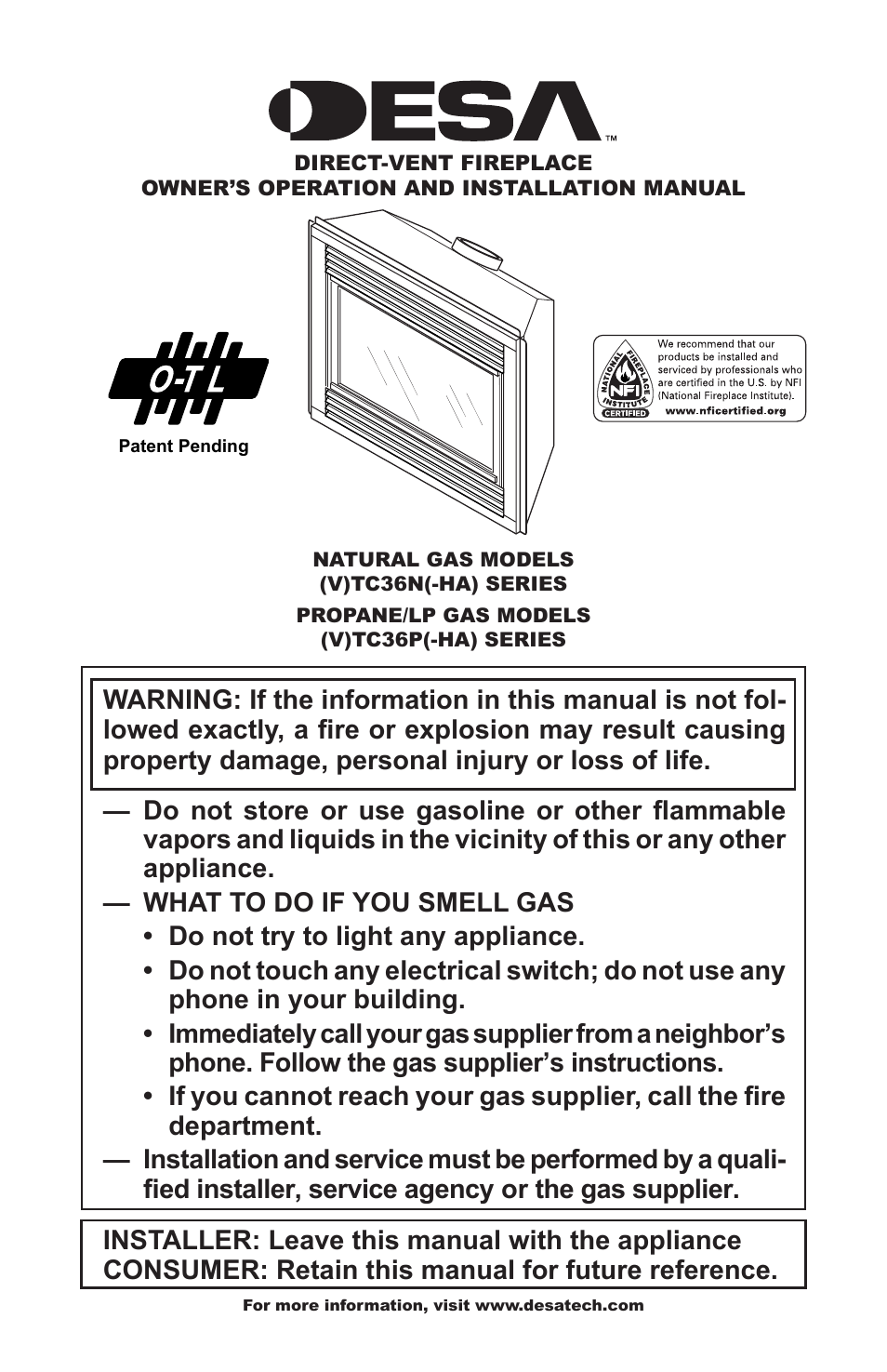 Desa (V)TC36N(-HA) Series User Manual | 44 pages