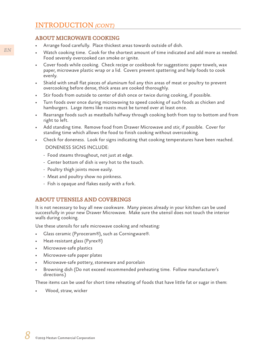 Introduction | Hestan 30 Inch Drawer Microwave Use and Care Manual User Manual | Page 10 / 64