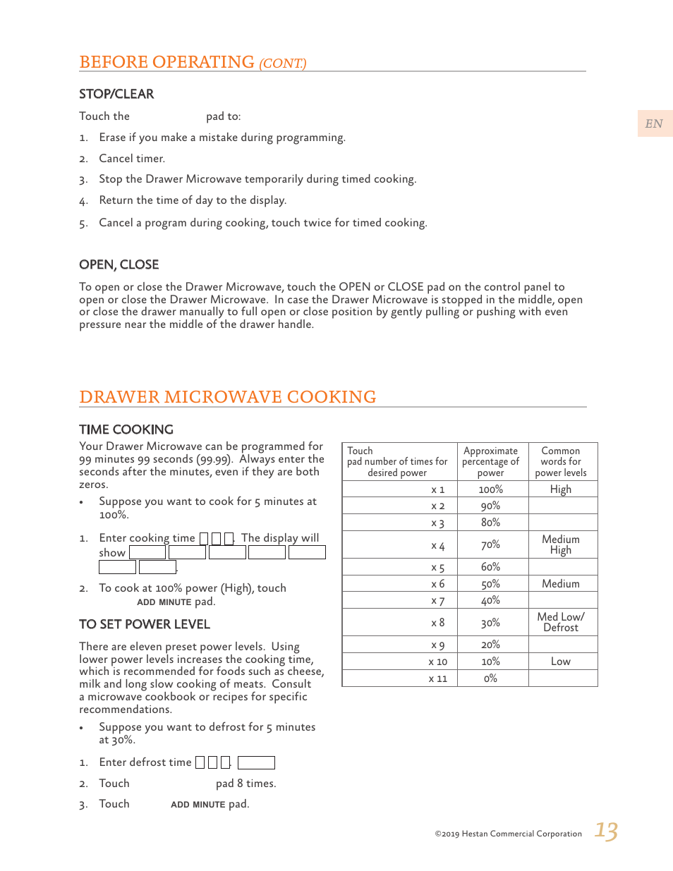 Drawer microwave cooking, Before operating | Hestan 30 Inch Drawer Microwave Use and Care Manual User Manual | Page 15 / 64
