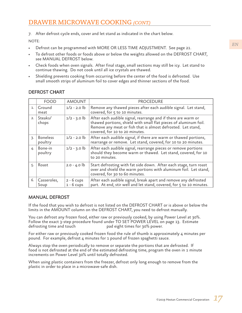 Drawer microwave cooking | Hestan 30 Inch Drawer Microwave Use and Care Manual User Manual | Page 19 / 64