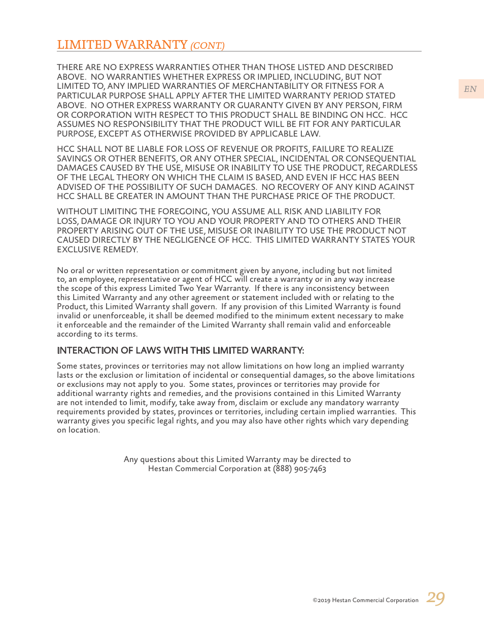 Limited warranty | Hestan 30 Inch Drawer Microwave Use and Care Manual User Manual | Page 31 / 64