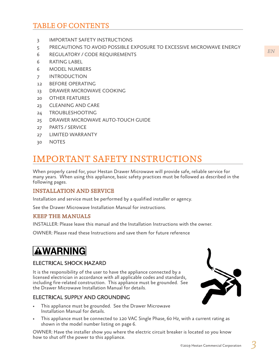 Hestan 30 Inch Drawer Microwave Use and Care Manual User Manual | Page 5 / 64