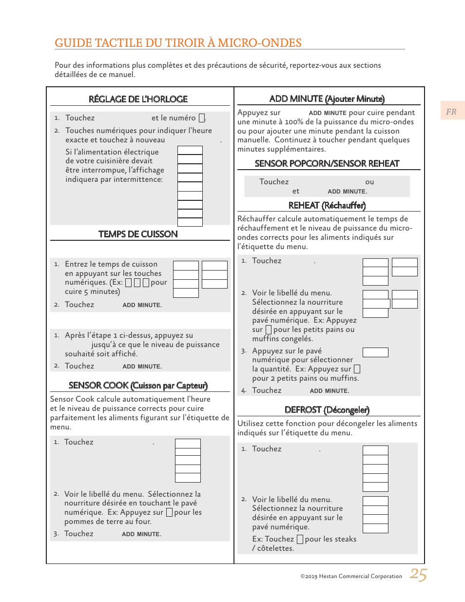 Guide tactile du tiroir à micro-ondes | Hestan 30 Inch Drawer Microwave Use and Care Manual User Manual | Page 59 / 64