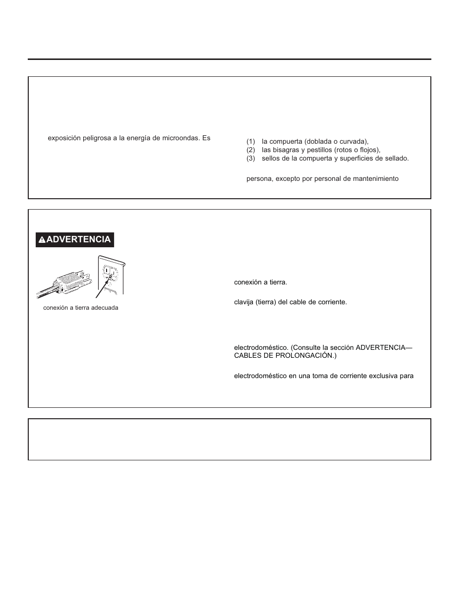 Instrucciones de conexión a tierra | Cafe 24 Inch Built In Microwave Drawer Oven Owners Guide User Manual | Page 28 / 45