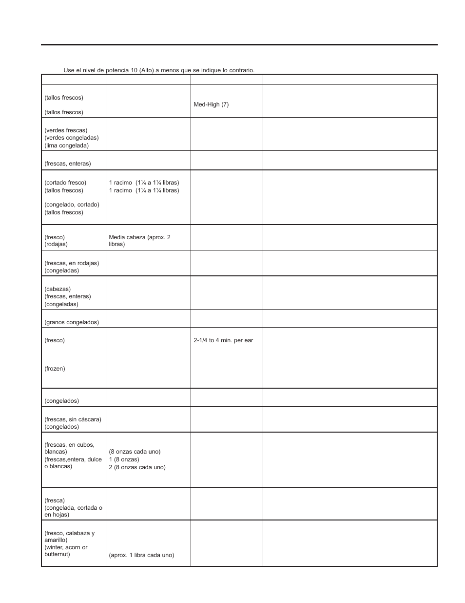 Uso de la horno funciones del temporizador, Guía de cocción para la cocción por tiempo | Cafe 24 Inch Built In Microwave Drawer Oven Owners Guide User Manual | Page 33 / 45