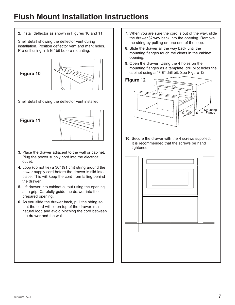 Flush mount installation instructions | Cafe 24 Inch Built In Microwave Drawer Oven Installation Guide User Manual | Page 7 / 16