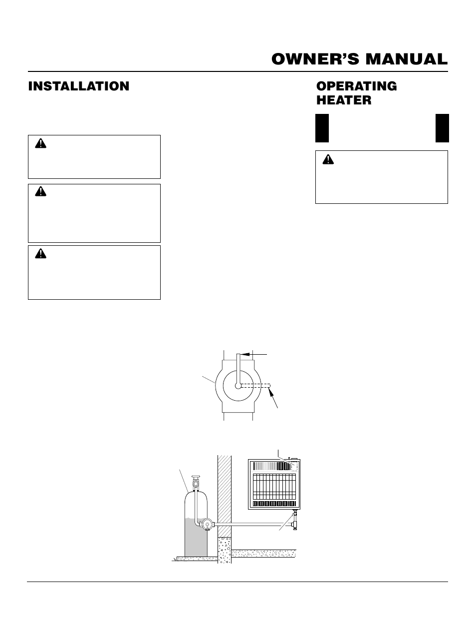 Owner’s manual, Installation, Operating heater | Continued | Desa CGP20B User Manual | Page 11 / 24