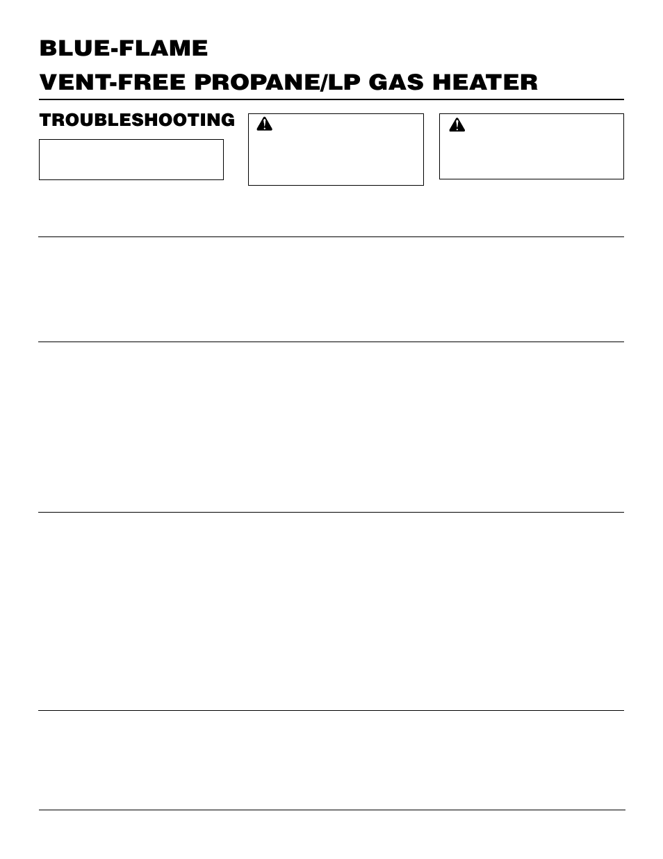 Vent-free propane/lp gas heater blue-flame, Troubleshooting | Desa CGP20B User Manual | Page 14 / 24