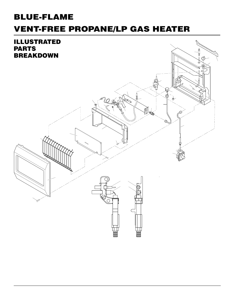 Vent-free propane/lp gas heater blue-flame, Illustrated parts breakdown, Rp30e | Ods/pilot | Desa CGP20B User Manual | Page 18 / 24