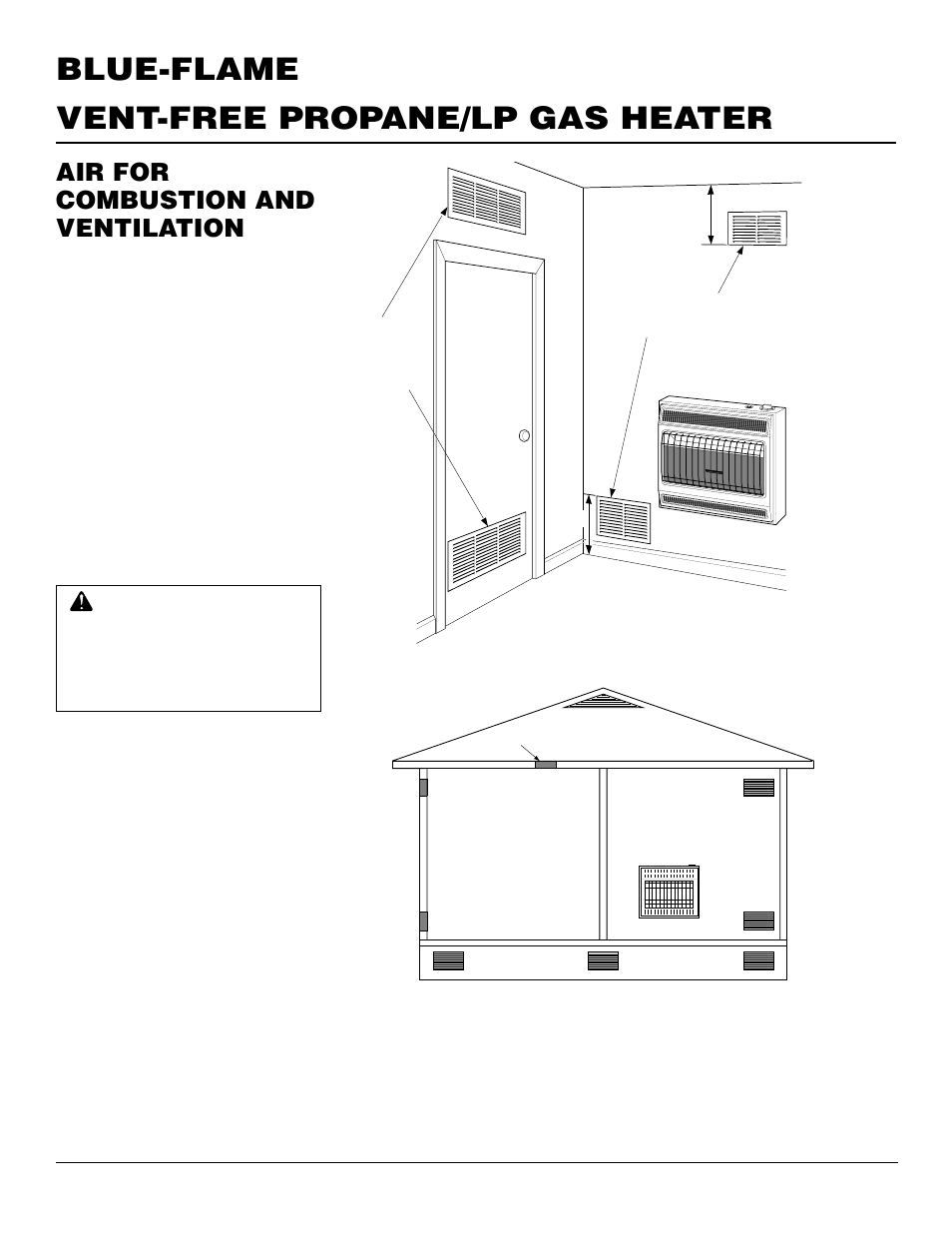 Vent-free propane/lp gas heater blue-flame, Air for combustion and ventilation, Continued | Desa CGP20B User Manual | Page 6 / 24