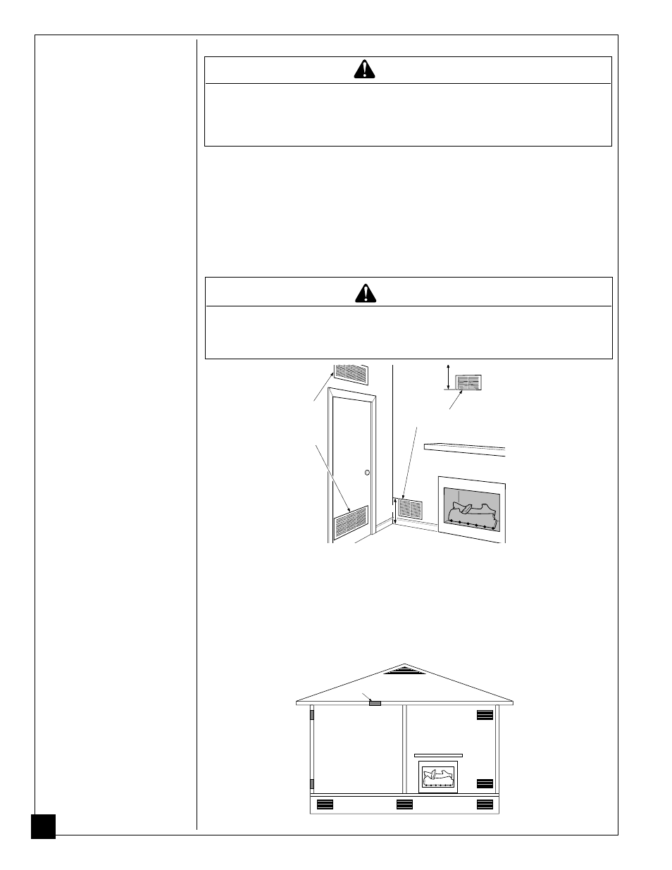 Air for combustion and ventilation, Warning, Continued | Ventilation air | Desa 102783-01B User Manual | Page 8 / 32