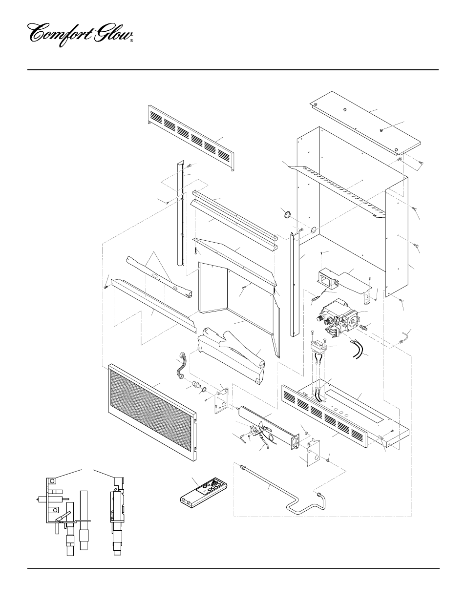 Vent-free propane compact fireplace cgcf26pr, Illustrated parts breakdown | Desa GCF26PR User Manual | Page 22 / 24