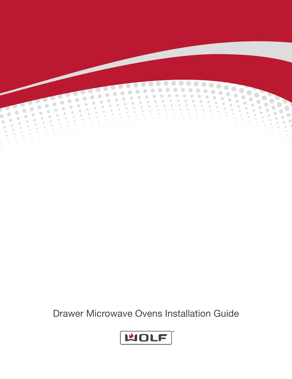 Wolf 24 Inch Microwave Drawer Installation Instructions User Manual | 20 pages